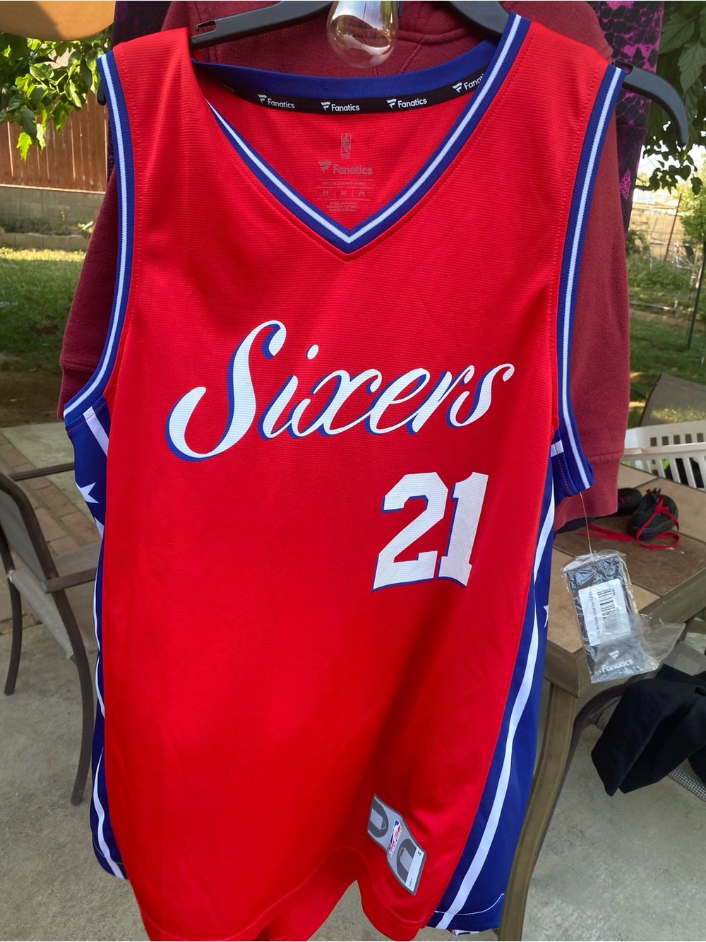Fanatics Red and Blue NBA Apparel Tag